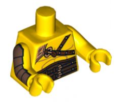 Torso Gladiator Armor with Leather Straps Pattern / Yellow Arm Left / Yellow Arm Right with Gold Armor Pattern / Yellow Hands