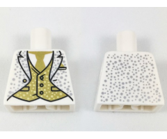 Torso Tuxedo with Gold Tie and Vest, Silver Speckles Pattern