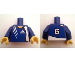 Torso Soccer Adidas Logo Blue No. 6 Pattern (Stickers) / Blue Arms / Yellow Hands