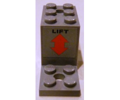 Bracket 5 x 2 x 2 1/3 with 2 Holes with 'LIFT' and Orange Double Arrow Pattern (Sticker) - Set 4210