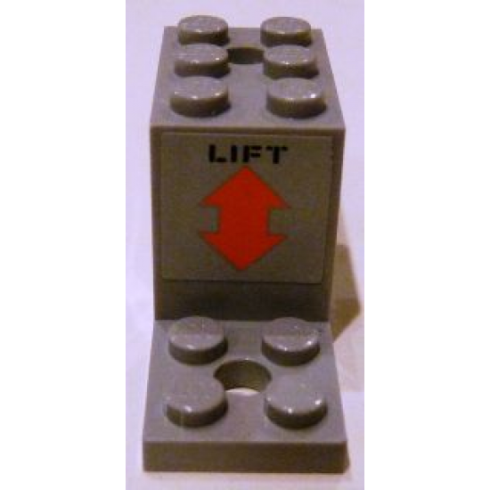 Bracket 5 x 2 x 2 1/3 with 2 Holes with 'LIFT' and Orange Double Arrow Pattern (Sticker) - Set 4210