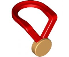Minifigure, Body Wear Neckband with Gold Medal Pattern