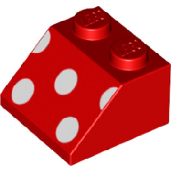 Slope 45 2 x 2 with White Polka Dots Pattern