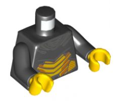 Torso Armor, Dark Bluish Gray Collar, Yellow Abdomen Plates with Orange Trim Pattern / Black Arms / Yellow Hands