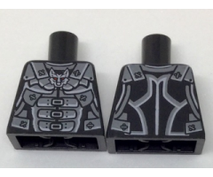 Torso Ninjago Dark Bluish Gray Armor with Wolf Head Emblem Pattern
