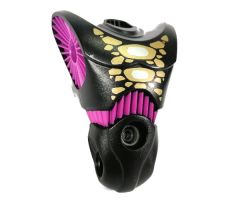 Galidor Torso Gorm with Purple Ribbed Sockets and Midriff, and Gold and White Chest Pattern