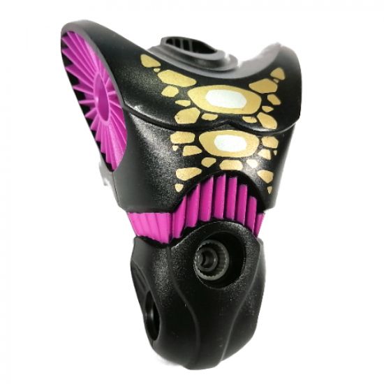 Galidor Torso Gorm with Purple Ribbed Sockets and Midriff, and Gold and White Chest Pattern