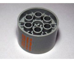 Wheel 20 x 30 Technic with 4 Broken Orange Lines Pattern (Sticker) - Set 10129