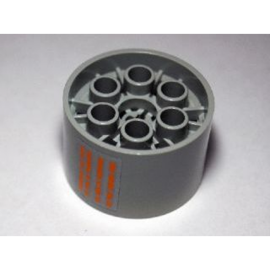 Wheel 20 x 30 Technic with 4 Broken Orange Lines Pattern (Sticker) - Set 10129