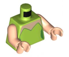 Torso Female Strapless Top with Light Nougat Neck Pattern / Light Nougat Arms / Light Nougat Hands