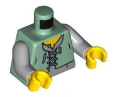Torso Castle Kingdoms Peasant Vest over Light Bluish Gray Shirt Pattern / Light Bluish Gray Arms / Yellow Hands