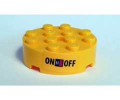 Brick, Round 4 x 4 with Hole with 'ON' and 'OFF' Switch Pattern (Sticker) - Set 41346