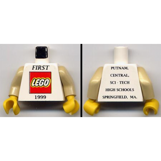Torso First Lego 1999 Pattern / Tan Arms / Yellow Hands