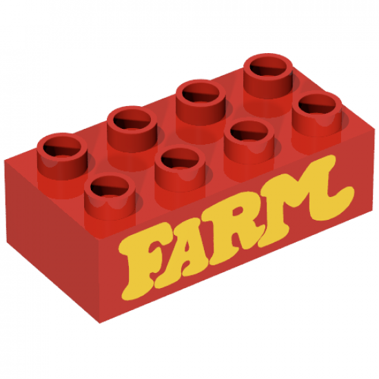 Duplo, Brick 2 x 4 with 'FARM' Pattern