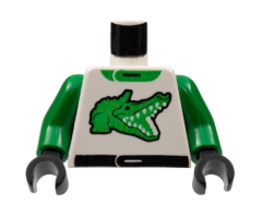 Torso Racers Race Alligator / Crocodile Green Pattern / Green Arms / Black Hands