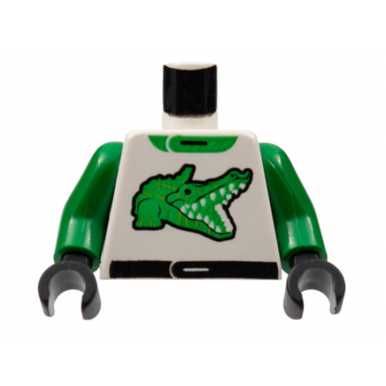 Torso Racers Race Alligator / Crocodile Green Pattern / Green Arms / Black Hands