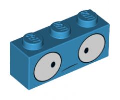 Brick 1 x 3 with Large Round Eyes and Confused Expression Pattern