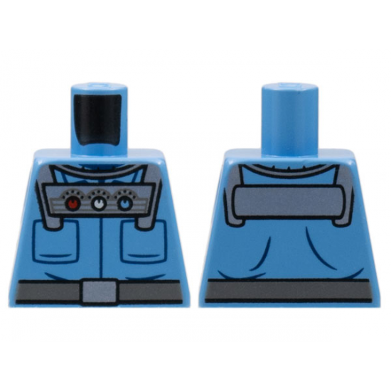 Torso Batman Pockets and Silver Control Unit with 3 Gauges, Belt with Silver Buckle Pattern