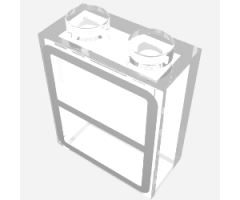 Brick 1 x 2 x 2 without Bottom Tube with Window Pattern