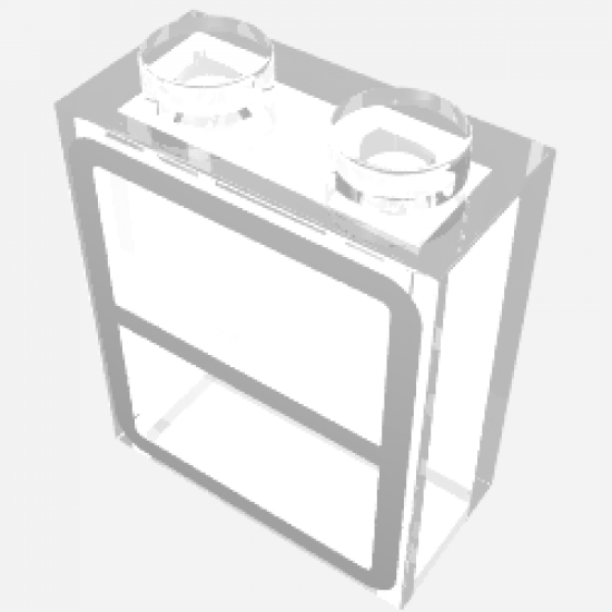 Brick 1 x 2 x 2 without Bottom Tube with Window Pattern