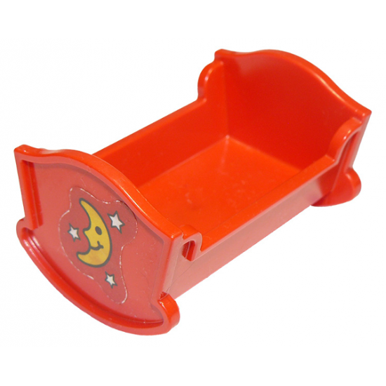 Duplo, Furniture Cradle (Belville Baby Crib) with Moon and Stars Pattern (Sticker) - Set 2942