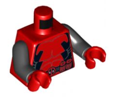 Torso Muscles Outline with Belt and Black Sides Pattern / Black Arms / Red Hands