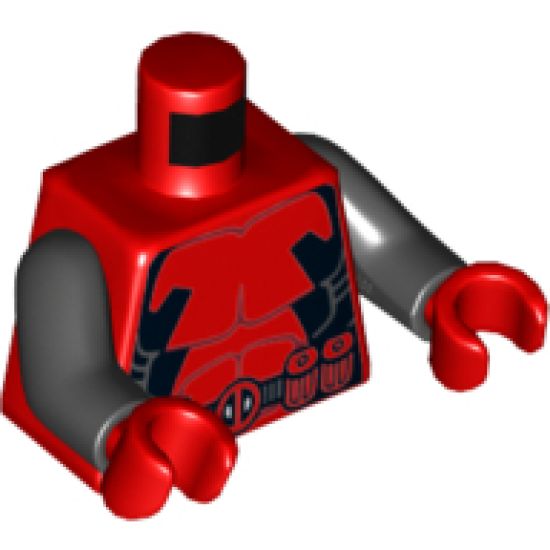 Torso Muscles Outline with Belt and Black Sides Pattern / Black Arms / Red Hands