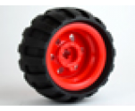 Wheel & Tire Assembly 30.4mm D. x 20mm with No Pin Holes and Reinforced Rim with Black Tire 43.2mm D. x 26mm Balloon Small (56145 / 61481)
