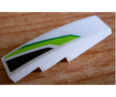 Slope, Curved 4 x 1 with Green and Black Pattern Model Left Side (Sticker) - Set 8864