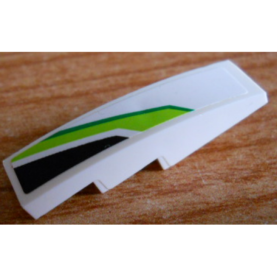 Slope, Curved 4 x 1 with Green and Black Pattern Model Left Side (Sticker) - Set 8864