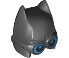 Minifigure, Headgear Mask Batman Cowl (Open Chin Lopsided) with Large Thick Glasses with Dark Azure Lenses and Pupils Pattern