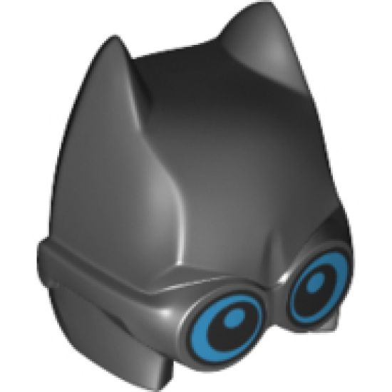 Minifigure, Headgear Mask Batman Cowl (Open Chin Lopsided) with Large Thick Glasses with Dark Azure Lenses and Pupils Pattern