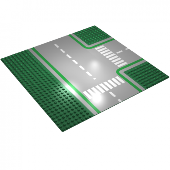 Baseplate, Road 32 x 32 8-Stud T Intersection with Road Pattern