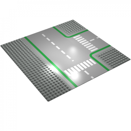 Baseplate, Road 32 x 32 8-Stud T Intersection with Road Pattern