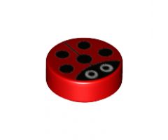 Tile, Round 1 x 1 with Ladybug Pattern