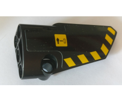Technic, Panel Fairing # 4 Small Smooth Long, Side B with Warning Sign and Black and Yellow Danger Stripes Pattern (Sticker) - Set 42082