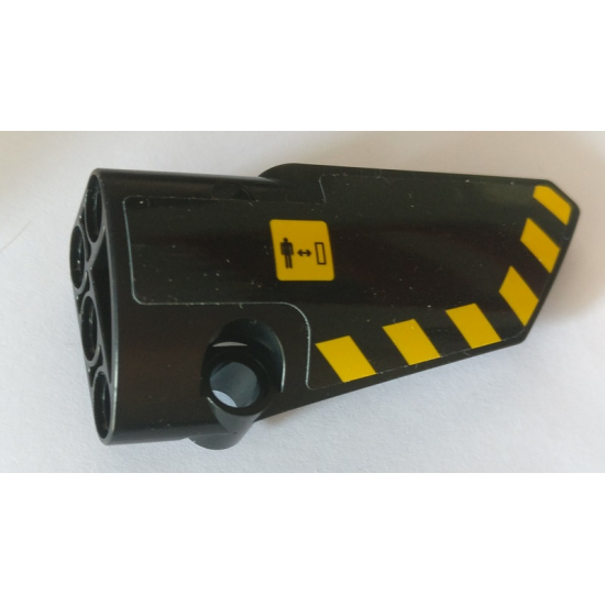 Technic, Panel Fairing # 4 Small Smooth Long, Side B with Warning Sign and Black and Yellow Danger Stripes Pattern (Sticker) - Set 42082