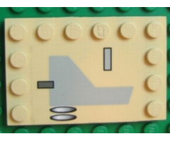 Tile, Modified 4 x 6 with Studs on Edges with X-wing Pattern B (Sticker) - Set 7191