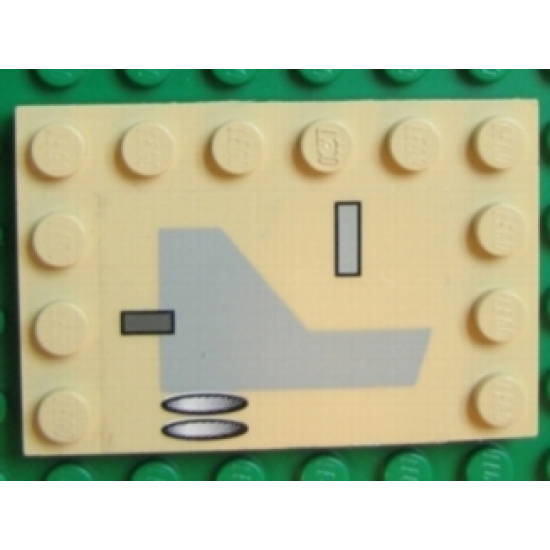 Tile, Modified 4 x 6 with Studs on Edges with X-wing Pattern B (Sticker) - Set 7191