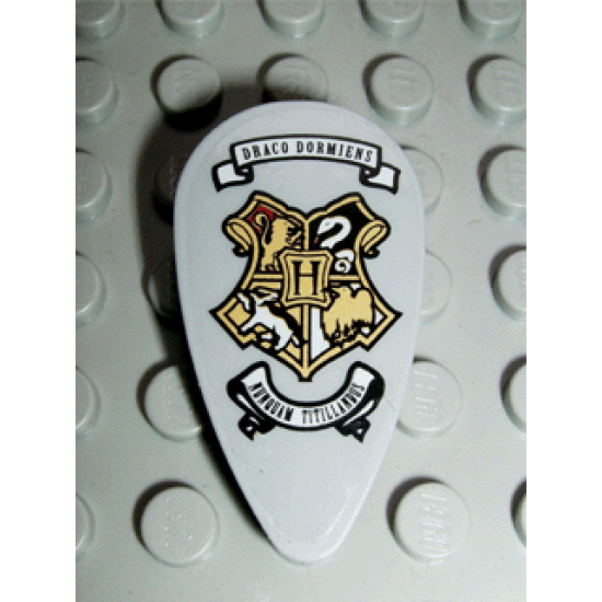 Minifigure, Shield Ovoid with HP Hogwarts Coat of Arms and Ribbons with Latin Pattern (Sticker) - Set 5378