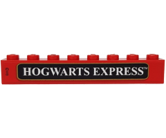 Brick 1 x 8 with Black Hogwarts Express TM Pattern (Sticker) - Set 4708