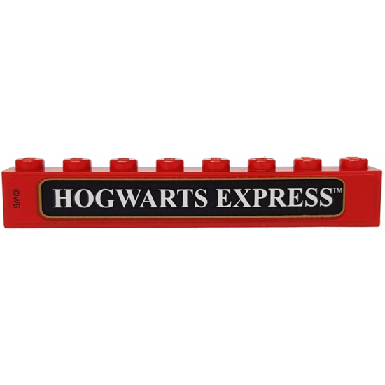 Brick 1 x 8 with Black Hogwarts Express TM Pattern (Sticker) - Set 4708