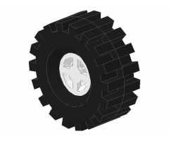 Wheel & Tire Assembly 8mm D. x 6mm with Black Tire 21mm D. x 9mm Offset Tread Medium (4624 / 4084)