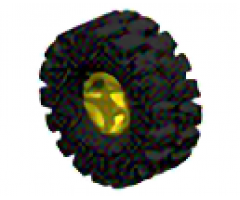 Wheel & Tire Assembly 8mm D. x 6mm with Black Tire 21mm D. x 9mm Offset Tread Medium (4624 / 4084)