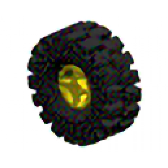 Wheel & Tire Assembly 8mm D. x 6mm with Black Tire 21mm D. x 9mm Offset Tread Medium (4624 / 4084)