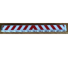 Technic, Liftarm 1 x 11 Thick with Red and White Danger Stripes Pattern (Sticker) - Set 8052