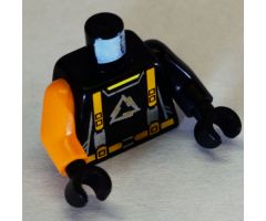 Torso Alpha Team Arctic Logo, Black Shirt and Orange Straps Pattern / Black Arm Left / Orange Arm Right / Black Hands
