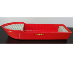Boat Hull Unitary 38 x 10 x 5 2/3 with Fire Helmet, Classic Fire Logo and '4020' Pattern on Both Sides (Stickers) - Set 4020