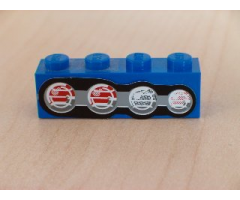Brick 1 x 4 with Four Truck Taillights Left Pattern (Sticker) - Set 8462
