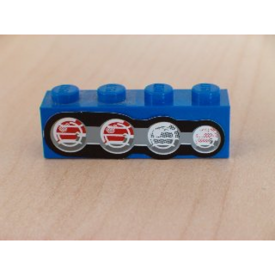 Brick 1 x 4 with Four Truck Taillights Left Pattern (Sticker) - Set 8462